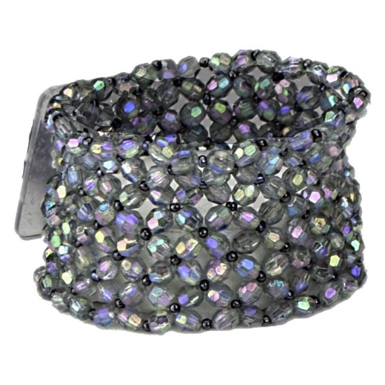 Classic Black Iridescent Wrist Corsage Bracelet Corsage Bracelets